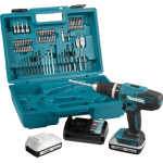 Coffret d'une Perceuse-visseuse avec accessoires de la marque Makita - Coloris Bleu