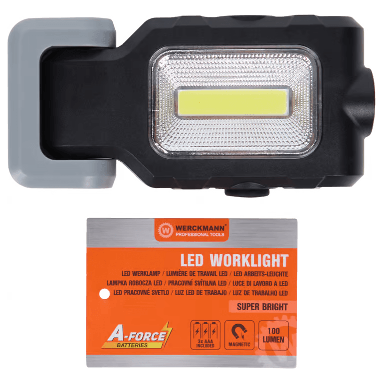 Lampe de travail aimantée et inclinable de la marque Werckmann - Coloris noir et Gris